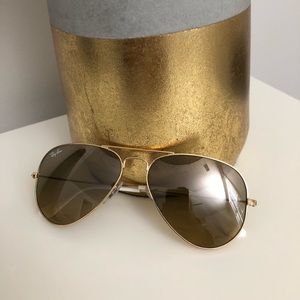 RAY-BAN rose gold aviator sunglasses